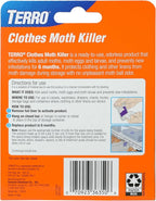 TERRO Clothes Moth Killer – T2903 3 Pack | Kills Adult Clothes Moths, Larvae and Moth Eggs | No Moth Balls Odor