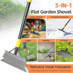 Ice Scraper Long Handle - Snow Removal Tool,Multifunctional Garden Cleaning Flat Shovel, Heavy Duty Floor Scraper Metal Sharp Blade for Lawn Edging,Sidewalk Weeding,Driveway Steps Snow Shovel 72"