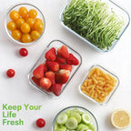 HOMBERKING Glass Food Storage Containers with Lids, [18 Piece] Glass Meal Prep Containers, Airtight Lunch Bento Boxes, BPA-Free & Leak Proof (9 lids & 9 Containers) - Blue