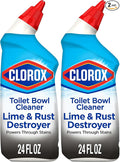 Clorox Toilet Bowl Cleaner Lime & Rust Destroyer 24 Ounces (Package May Vary) (Pack of 2)