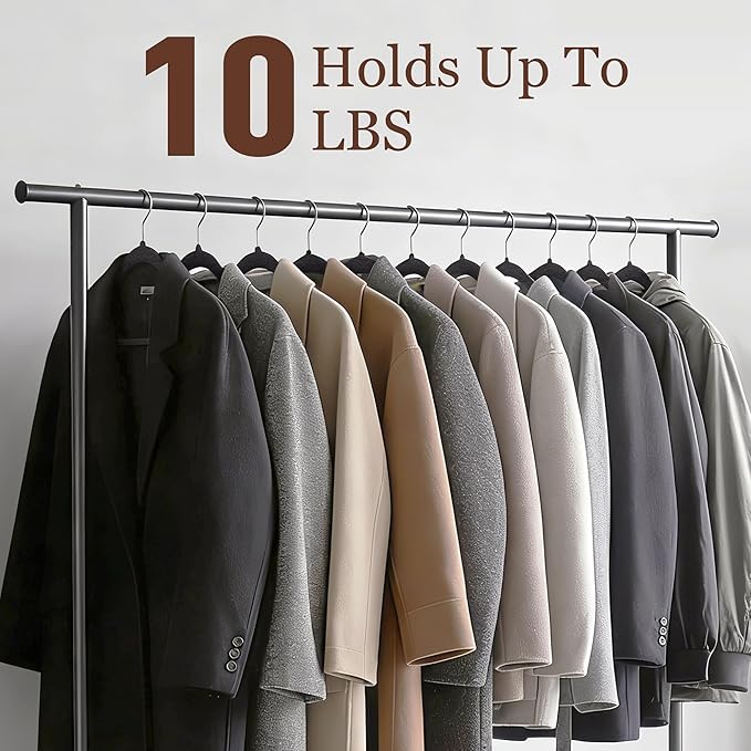 Velvet Hangers 50 Pack, Slim Non-Slip Clothes Hangers Space-Saving for Closet, Heavy Duty for Pants, Coats, Skirts, Jeans, Sweaters and More, Nylon-Flocked, Black