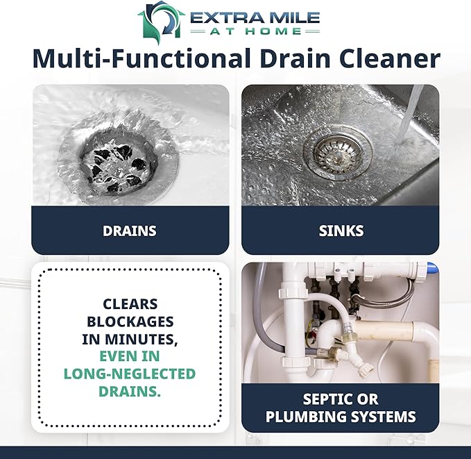 Ultimate Drain Solution Instant Power Hair & Grease Drain Cleaner Opener 2L Bundle with Drain Snake Hair Drain Clog Remover, and Protective Gloves