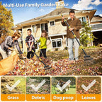 Rake, Garden Leaf Rakes for Lawns Heavy Duty, Yard Metal Rake Tools with 9" Small Narrow Rake Head, 65” Adjustable Long Handle, 11 Steel Tines, Quick Clean up Rake for Shrub, Flower Bed, Camping