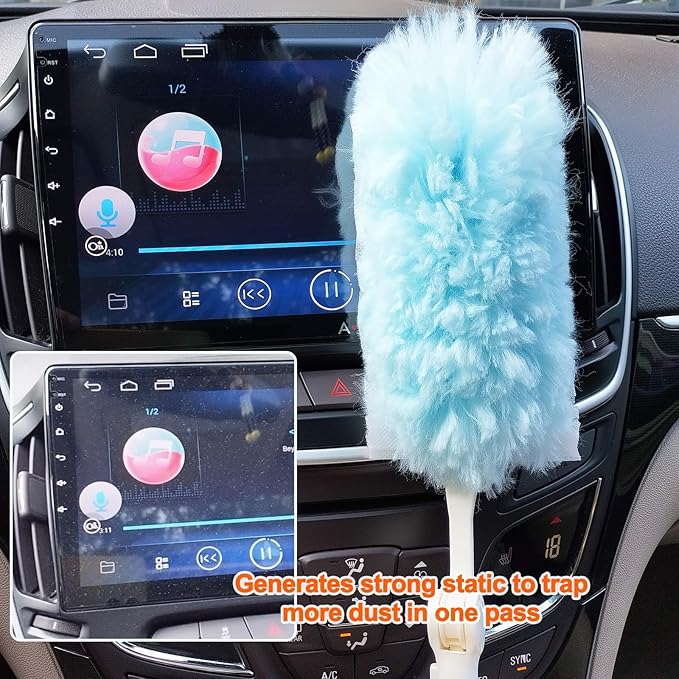 50 Count Heavy Duty Duster Refills for Swiffer Duster, Multisurface 360 Dusters Replacements with 3 ft Extended Handle, Unscented Disposable Dusters for Cleaning Home, Blinds, Ceiling Fans, Furniture