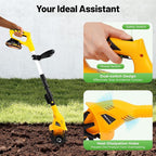 20V Cordless Tiller Cultivator,250RPM Handheld Electric Garden Tilling Tool with Extendable Pole, Mini Portable Rechargeable Battery Powered Tiller Rototillers for Gardening Farm Soil Cultivation