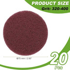 Power Scrub Pads, Scrubbing Pads 320 Grits Scouring Discs - Fitting for (Home Kitchen Cleaning - Drill Attachment - Scrubber Replacement) 20 Pcs & 3 Inch & Red