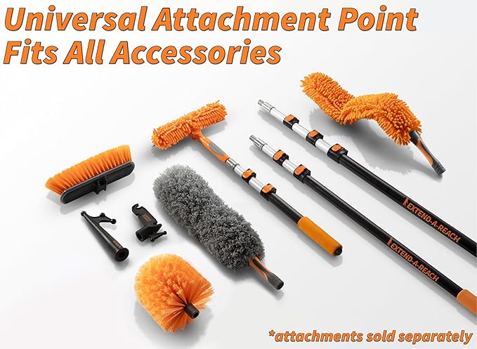 Cobweb Duster Head Brush // Spider Web Brush for Outdoor & Indoor Web Cleaning // Twist-On Corner Duster Fits Standard Acme Threaded Extension Poles // Best Cobweb Brush Head (Pole Sold Separately)