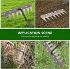 Iron Weeder Tool Without Long Handle, 7 Teeths Manual Weeder Remover Tool, Hand Weed Rake and Garden Hoe for Gardening, Heavy Duty Uprooting Weeding Pull for Yard, Lawn, Patio and Garden