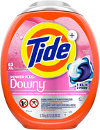 Tide Power PODs + Downy Laundry Detergent Pods, 63 Count, Soft Boosters + April Fresh