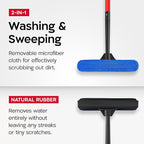 Tyroler Professional Window Squeegee for Home, 12"-80" Long Squeegee for Window Cleaning, 2-in-1 Window Cleaning Squeegee Kit, Indoor & Outdoor Window Cleaner Tool for High Windows & Glass (12"-80")