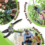 WORKPRO Anvil Pruning Shears, 8’’ Professional Gardening Hand Pruner with SK5 Steel Sharp Blades, Ideal Gardening Tool for Cutting and Trimming, Green