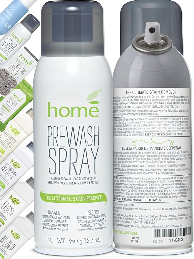 Laundry Prewash Spray Aerosol 12.3 Oz,Powerful Ultimate Tough Stain Remover for Favorite Color-Fast Fabric & White Shirts/Clothes w/o Scrub/Soak,Get Rid of Grease/Ink/More w. Right Amount Controlled