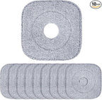 10 Pack 8.6" Square Microfiber Mop Pads Refills, Machine Washable, Highly Absorbent, Compatible with for True & Tidy Spin Mop and Most Square Spin Mops & Bucket