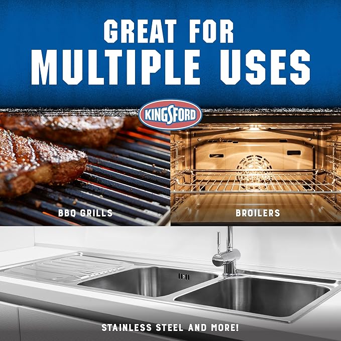 Kingsford Heavy Duty Foaming Grill Cleaner Spray, BBQ Degreaser for Charcoal & Gas Grills, Cuts Grease, Burnt-On Food & Grime, Easy Spray-On Foam for Grill Grates & Surfaces, Aerosol Can, 19 Oz