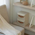 Decorative Linen Storage Boxes with Lids - Spacious Set of 2 Organizer Bins for Your Home Decor - The Perfect Small Container to Safely Store Photos, Documents and Memory Box Keepsakes in Style