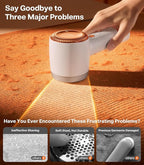 TORRAS Fabric Shaver Lint Remover, Rechargeable Electric 3-Speed Sweater Shaver Remove Fuzz, Pilling for Cashmere, Wool, Coat, Furniture, Clothes depiller with Replacement Blades, Pearl White