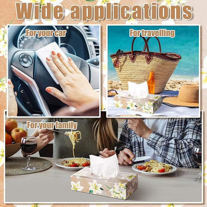 Yinder 12 Packs Facial Tissue Box 1560 Sheets Soft Facial Tissue Box for Fall Halloween Christmas 2 Ply 130 Sheets Disposable Travel Tissues Bulk for Car Household Kitchen(Fresh Lily)