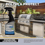 Flitz Stainless Steel Polish Protectant - 16oz Bottle, USA-Made Ceramic Coating for Stainless Steel Appliances, Repels Fingerprints & Water Spots - Aluminum & Chrome Polish & Protectant (3 Pack)