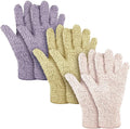 Patelai 3 Pairs Microfiber Plant Dusting Gloves Leaf Cleaning Gloves for Indoor Plants, Blinds, Furniture, House (Pink,Nude,Light Purple,Large)