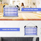 ASPECTEK Powerful 20W Indoor Bug Zapper - Electric Fly Trap, Mosquito Killer with UV Lamp, Includes 2 Replacement Bulbs for Effective Insect Control