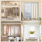 Closet Rod 17-75 Inches，1.3 Inch Diameter Heavy-Duty Adjustable Closet Rods for Hanging Clothes Closet Hanging Rod Metal Closet Poles for Wardrobes Laundry RV Bathroom（White Wood Grain Finish）