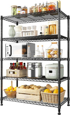 REIBII 5-Tier Wire Shelving Storage Shelves Metal Shelves,1020 LBS Adjustable Heavy Duty Metal Shelving Units and Storage for Garage Pantry Kitchen Bathroom 29" W X 14" D X 63" H
