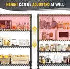 REIBII 35.5" W Wire Shelving Storage Shelves Metal Shelves Heavy Duty Shelving, Adjustable Garage Storage Wire Shelf Pantry Shelves for Kitchen Rack, Bedroom, 35.5''W x 14''D x 59''H