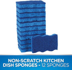 Dawn Ultra Scrubber Sponges Non-Scratch Double-Sided Kitchen Dish Cleaners, 12-Pack, Blue