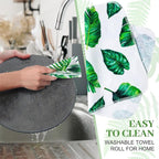 36 Pack Leaves Reusable Cleaning Cloths Washable Cotton Kitchen Towels for Home (Green)