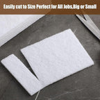 Hoolerry 40 Pcs White Scrub Pads Light Duty Scouring Non Woven Pad Non Scratch Abrasive Hand Multipurpose Scouring Sponge Multi Surface Scrubber Pads for Cleaning Polishing Home(5 x 7 Inch,White)
