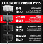 Dirt Devil Medium Bristle Cleaning Brush Set, 2 Piece, 2" and 3.5" Brushes Included, for Use on Showers, Porcelain and More, General-Purpose Cleaning, Scrubber Brush Drill Attachment for Cleaning