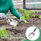HARFINGTON Garden Hand Shovel 11.8" x 4.5" Stainless Steel Square Shovel Hand Trowel Gardening Tools for Transplanting Weeding Digging Planting