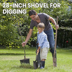 Kids Metal 28-inch Round Shovel with D-Handle - Camp, Beach & Garden Shovel