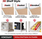 HOMEDANT 47.7" W 5 Tier Heavy Duty Garage Shelving Adjustable Metal Rack Storage Shelves Standing Shelf Unit Organizers Industrial Warehouse Basement White 1Pack