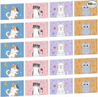 PerKoop 100 Pack Pocket Tissues Travel Slim Packs Small Facial Tissues Wallet Size Toilet Paper for Travel Guest Wedding Supplies, 4 Styles(Cat)