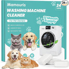 Washing Machine Cleaner Tablets: 24 Pack Deep Cleaning For HE, Front Loader & Top Load Washer, Removes Pet Hair, Odors, Formulated for Pet Owners, Septic Safe, 12 Month Supply, 11G