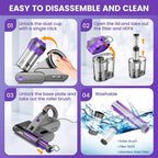 Mattress Vacuum Cleaner, Handheld Bed Vacuum Cleaner with 16Kpa Suction, 253.7nm UV-C Light, 149℉ Hot Air, Double-Cup Handheld Vacuums for Bed, Sofa, Couch, Crib (Corded, 550W)