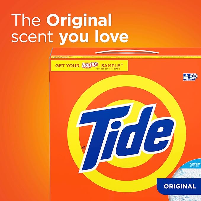 Tide Powder Laundry Detergent,Original Scent,113 Loads,143 oz,(Pack of 2)