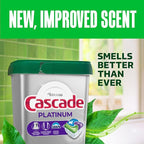 Cascade Platinum + Oxi Dishwasher Pods, Dishwasher Detergent, Dish Detergent Soap, Fresh, 34 Count