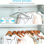 Seropy Coat Hangers Clothes 10 Pack Wire Hangers Heavy Duty Stainless Steel Hangers with Non Slip Grooves, 16.5 Inch Ultra Thin Metal Hangers Space Saving Clothing Hanger