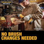 DEWALT 20V MAX* Angle Grinder Tool Cordless Brushless, 4 1/2 Inch, with Paddle Switch and Kickback Brake, Tool Only (DCG413B)