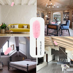 Lambs Wool Extendable Household Cleaning Duster 64" Wall Duster Cleaner with Stainless Steel Long Handle and Extension Pole for Cleaning High Ceiling Fan Interior Roof, Pink