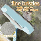 Mesh Screen Cleaner - 2 in 1 Window Cleaner Brush, Glass Cleaning Scraper, Dual Purpose, Extendable (Blue)