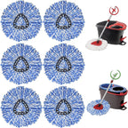 6 Pack Mop Replace Head Compatible with O Cedar Mop 2-Tank RinseClean, Spin Mop Refills, Microfiber mop Head Replacement, Deep Cleaning and Machine Washable