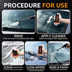 Glass Emulsion Cleaner,Glass Oil Film Cleaner,Roll-On Car Glass Emulsion Cleaner Cleaning Board, Removes OilFilm & Smudges, Improve Clarity for Safe Driving