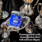 Goddard’s Silver Polish Foam – Silver Jewelry Cleaner for Antiques, Accessories, Ornaments & More – Silver Cleaner for Silverware Protection – Tarnish Remover for Jewelry w/Sponge Applicator (6 oz)
