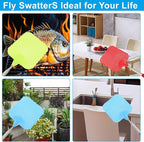 Telescopic Fly Swatter, 3 Pack Manual Durable Plastic FlySwatters Gnat Swatter for Indoor Outdoor Classroom