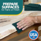 6" x 9" Non-Woven Surface Prep Scuff Pads for Wood, Metal, Paint Stripping, Rust Removal, Deburring, Clean Soiled Surfaces, Coarse Abrasive Pad for Woodworking - 240 Grit - 10 Pack (Green)