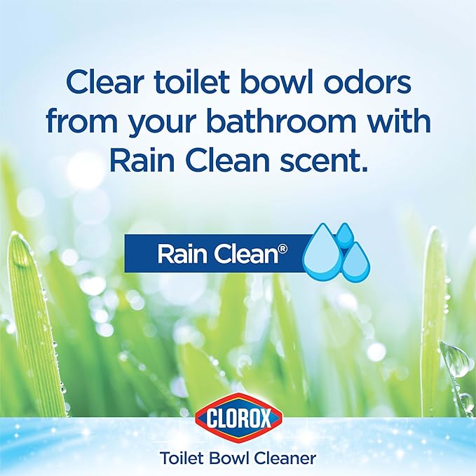 Clorox Toilet Bowl Cleaner Bleach, Rain Clean, 24 Fluid Ounces, Pack of 2 (Package May Vary)