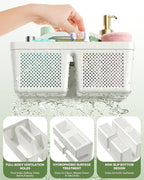 4 Pack Portable Shower Caddy, Integrated Handle, Reinforced Plastic, Organizer Storage Bathroom Supplies and Beauty Products, Cleaning Supplies, Shower Basket for Home, Dorm, Shelf and Cabinet